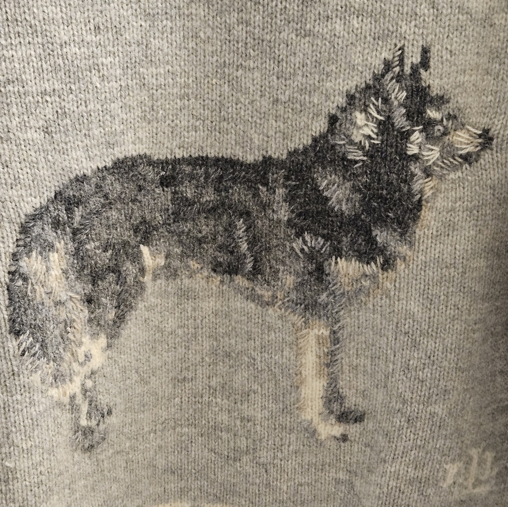 Lauren Ralph Lauren Gray Wolf Sweater 100% Lamb's Wool - Picture 2 of 6